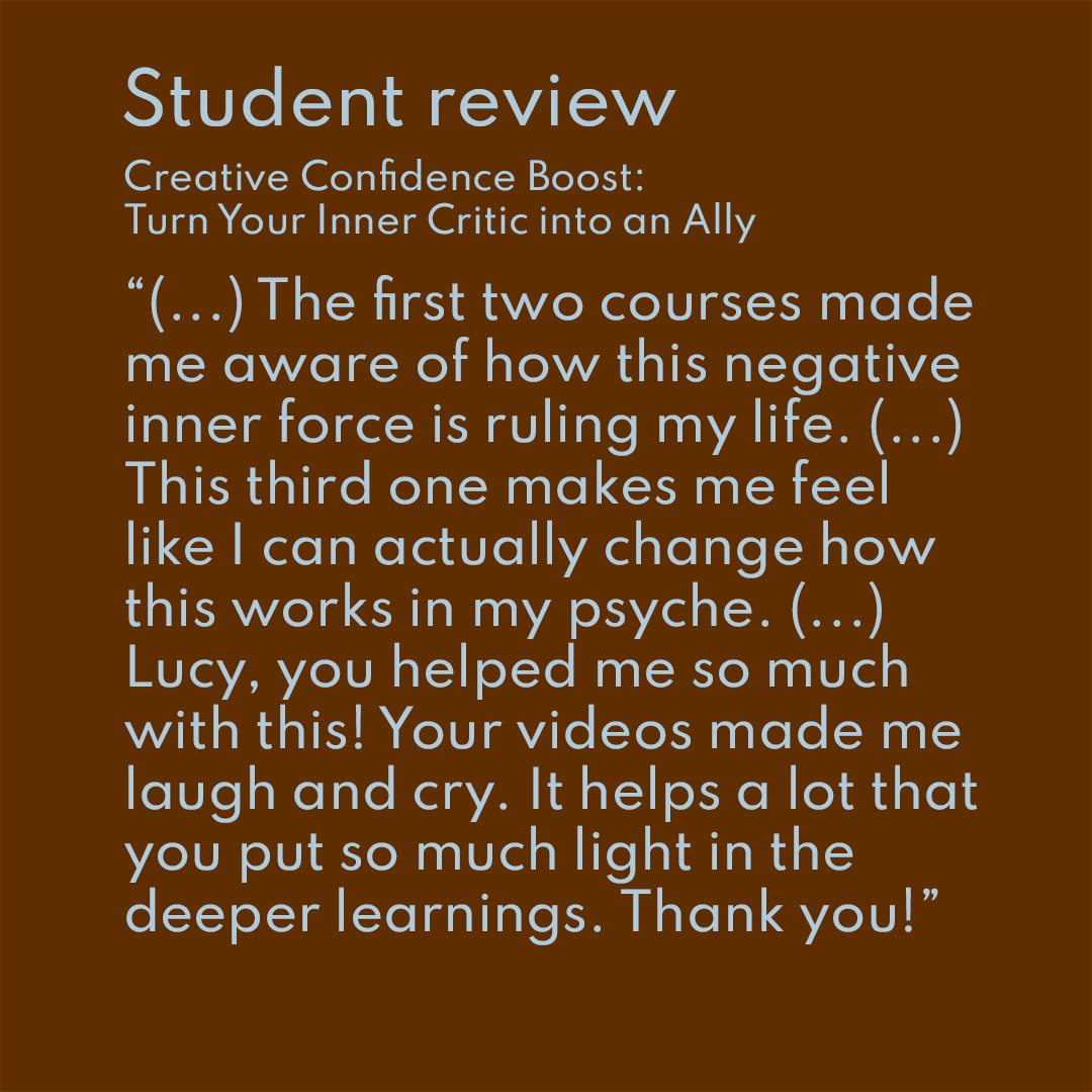 Student review about The Inner Critic Series by Lucy Lambriex